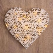 Svetlo MagicHome Rattan Metal Heart, 15xLED, 30x6 cm, 3xAA, interér