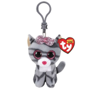 Prívesok na kľúče Beanie Boos KIKI - Mačka šedá Clip, 8,5 cm