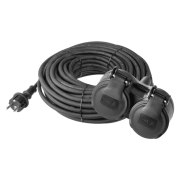 Predlžovací kábel gumový – 2 zásuvky, 20m, 3× 1,5mm2, IP44 P0603