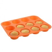 Forma silikónová na 12 ks Muffinov, oranžová