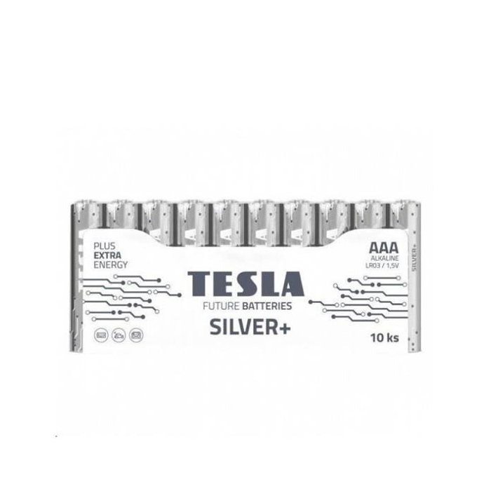 TESLA Batérie AAA SILVER+, 1,5V  10 ks, alkalické (LR03, mikrotužkové)