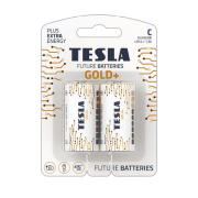 Batéria C GOLD+, 1,5V  2 ks, alkalické (LR14, malý monočlánok), TESLA