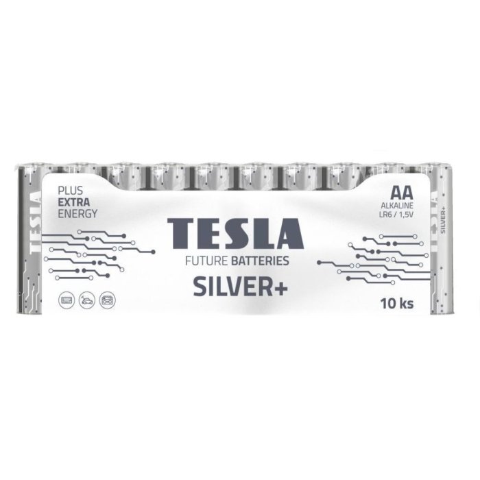 Batéria AA SILVER+, 1,5V  10 ks, alkalické (LR6, tužkové), TESLA