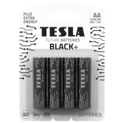 Batéria AA BLACK+; 1,5V; 4 ks; alkalické (LR6, tužkové) - TESLA