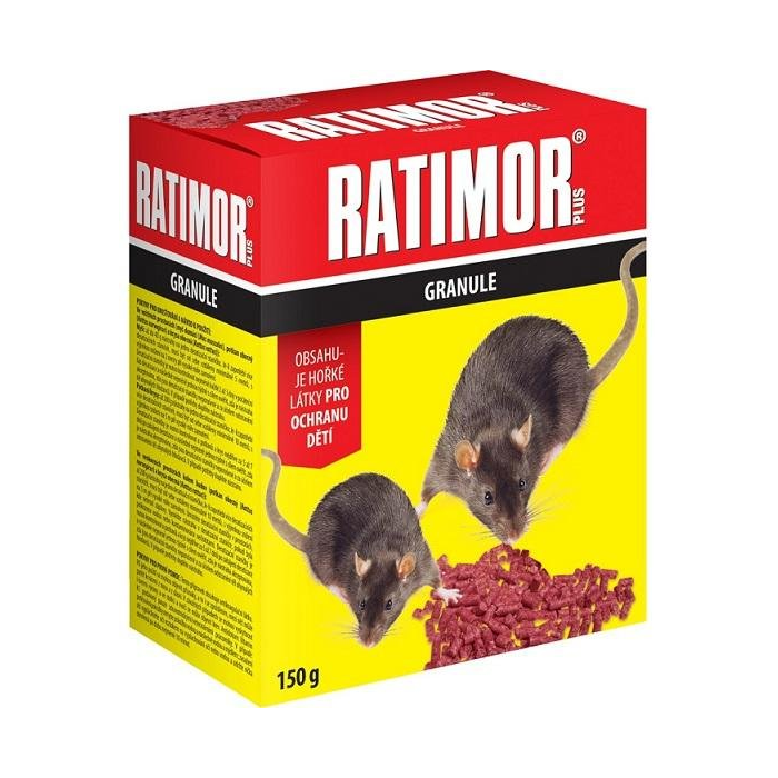 RATIMOR Plus 150 g, granule/krabička, nástraha proti myšiam, krysám a potkanom