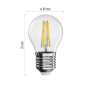 LED žiarovka Filament Mini Globe / E27 / 6 W (60 W) / 810 lm / teplá biela