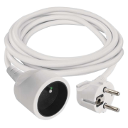 Kábel predlžovací 1,0 mm² - 1 zásuvka; 3,0 m; PVC; biely P0113