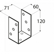 PSO 70 Pätka stĺpiku 71 x 120 x 60 x 4 mm