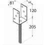 PS 80U Pätka stĺpiku typu U 81 x 120 x 60 mm