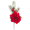 Vetvička MagicHome Vianoce, s kvetom poinsettia, červená, 22 cm