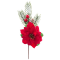 Vetvička MagicHome Vianoce, s kvetom poinsettia, červená, 22 cm