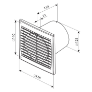 Ventilátor elektrický axiálny - VENTS 125SV; 16 W