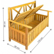 Drevená záhradná lavička s truhlicou Davos 115 x 58 x 86 cm, ccc