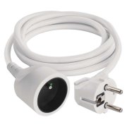 Kábel predlžovací 1,0 mm² - 1 zásuvka; 1,5 m; PVC; biely P0111