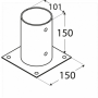 PSPO Pätka stĺpiku kruhová O100, 150 x 150 x 150 mm