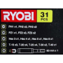 31 ks sada skrutkovacích bitov Torque, RAK31MSDI, RYOBI