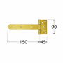 ZB 150 Záves bránkový 150 x 45 x 90 x 34 x 3,0 mm