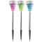 Lampa solárna, zapichovacia; 360x60x60 mm; LED multicolor; Kónus; 1xAA; bal. 3 ks