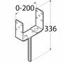 PSRU 60-200 Pätka stĺpiku typu "U" nastavitelná 60-200 x 136 x 4,0 mm