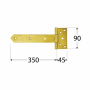 ZB 350 Záves bránkový 350 x 45 x 90 x 35 x 3,0 mm