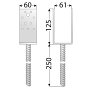 PSS 60 Pätka stĺpiku 60x250x4 mm