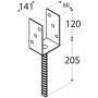 PS 140U Pätka stĺpiku typu U 141 x 120 x 60 mm