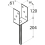 PS 60U Pätka stĺpiku typu U 61 x 120 x 60 mm