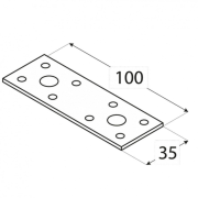 LP1 - Spojka plochá 100 x 35 x 2,5 mm
