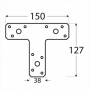KT2 - Spojka typu "T" 150 x 125 x 35 x 2,5 mm