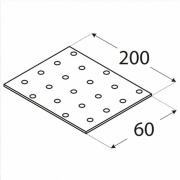 PP7 - Doštička perforovaná 200 x 60 x 2,0 mm