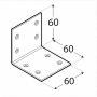 KS3 - Uholník široký 60 x 60 x 60 x 2,0 mm