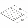 PP4 - Doštička perforovaná 160 x 40 x 2,0 mm