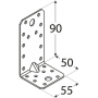 KPL3 - Uholník s prelisom 90 x 50 x 55 x 2,0 mm