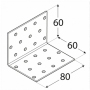 KM5 - Uholník montážny 60 x 60 x 80 x 2,0 mm