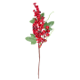 Vetvička MagicHome Vianoce, s bobuľkami, červená, 31 cm