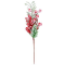 Vetvička MagicHome Vianoce, s bobuľkami, červená, efekt mrazu, 29 cm