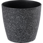 Kvetináč Strend Pro Stone, 23x20,5 cm, čierny, efekt kameňa