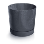 Kvetináč s miskou UH o128 mm TUBO P BETON EFFECT antracit, v 128 mm